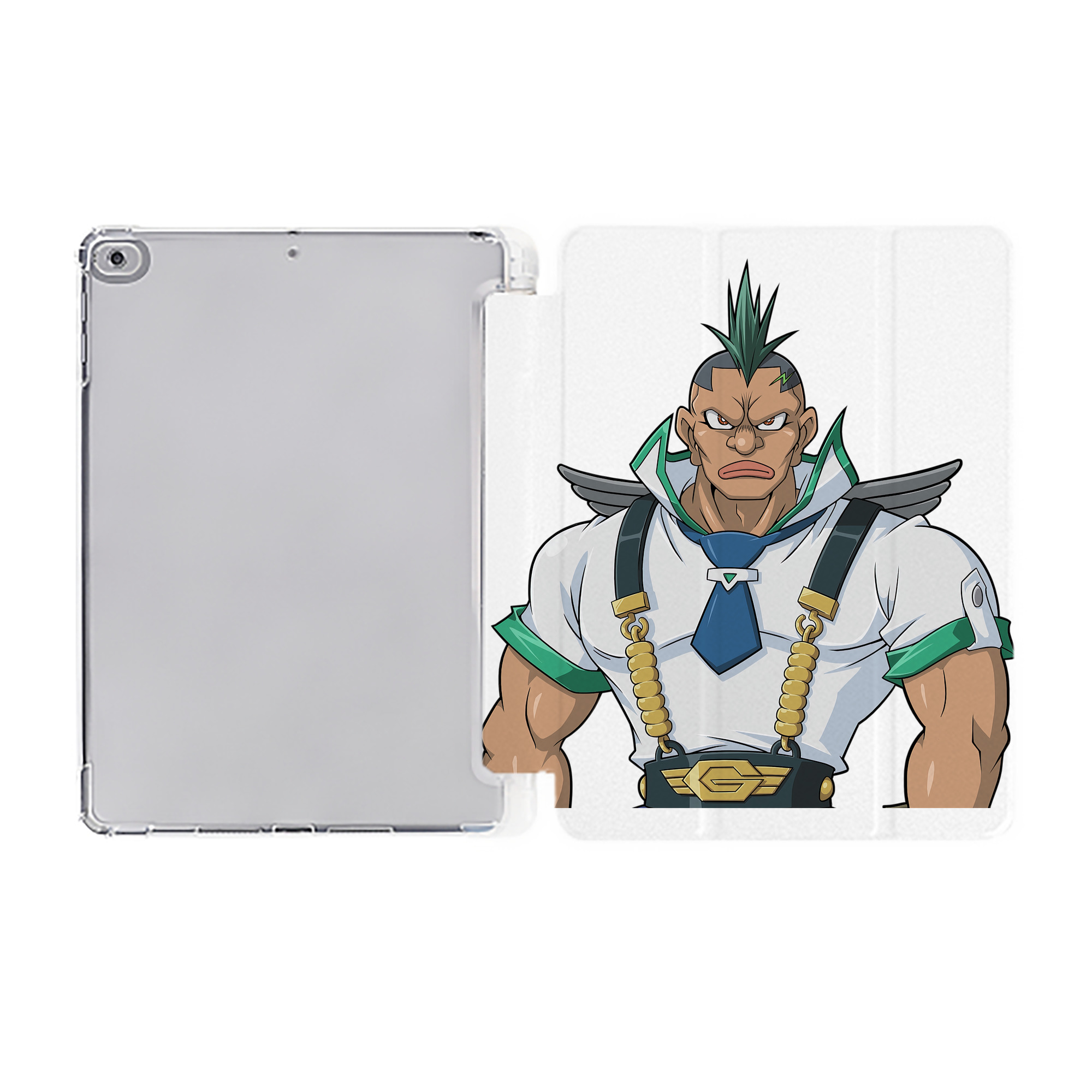 （画像用） 遊☆戯☆王 Yu-Gi-Oh! IPad ケース ペン収納付き 三つ折りスタンド PUレザー×シリコン 対応機種9.5/10.5/10.9インチ